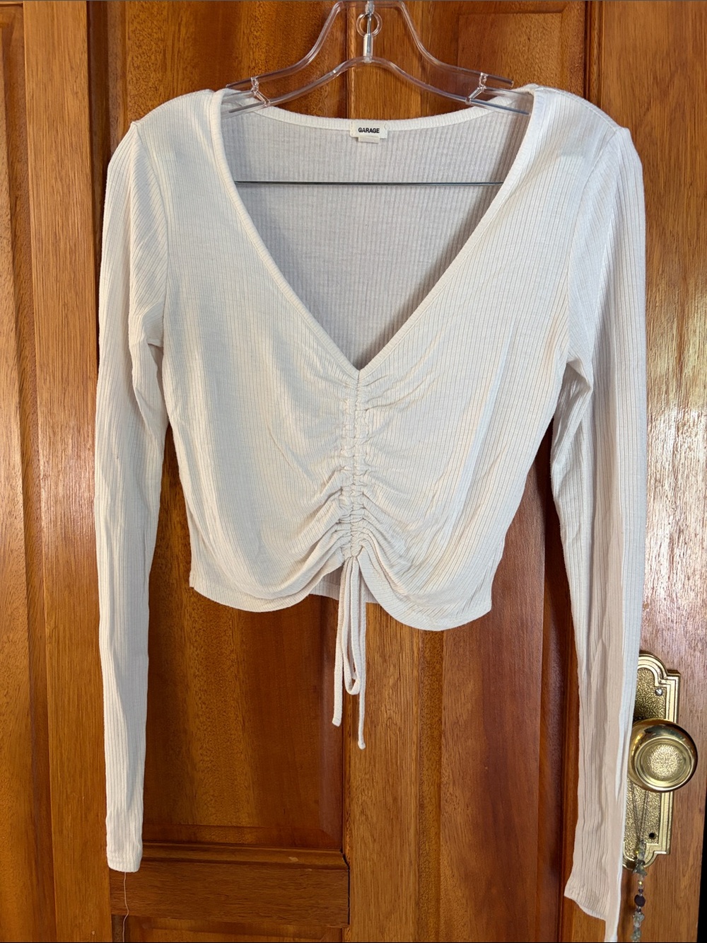 Garage white shirt with drawstring